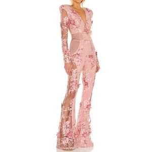 Zhivago Pink Sequin Embellished Jumpsuit
